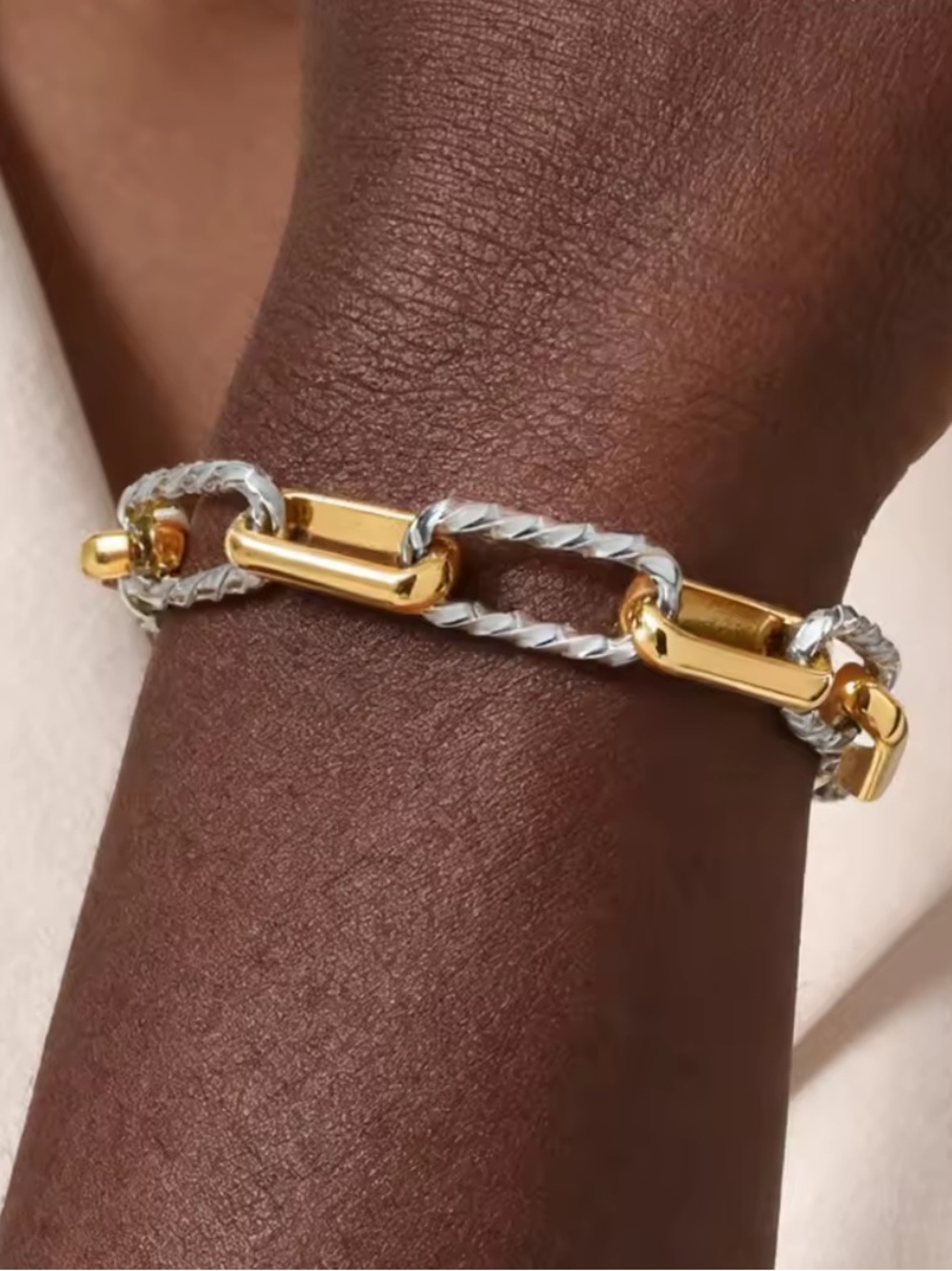 Zara Two-Tone Gold and Silver Link Bracelet